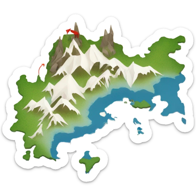 Sakhalin Island and the arrows show the transition to the main island of Russia, specifically Moscow.  sticker