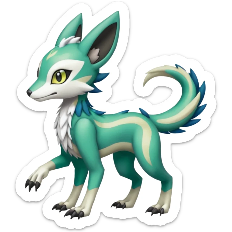 Meloetta-Vernid-Trico-Sergal-Pokémon-Digimon-Fakémon-fusion-hybrid-creature sticker