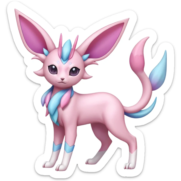 Espeon-Sylveon-Fakémon-hybrid-creature (full body)  sticker