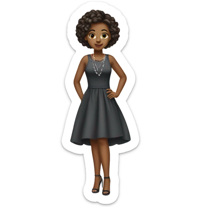 A girl in a very beautiful short dress and very high heels  sticker