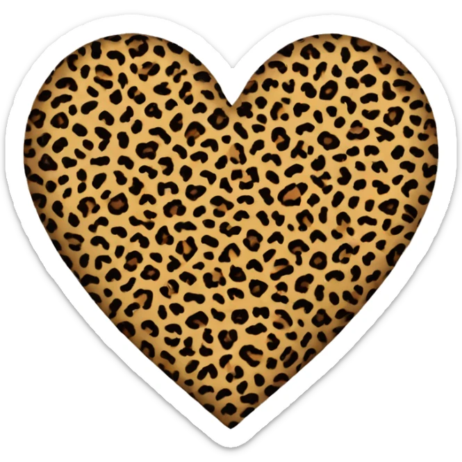 Leopard print heart sticker