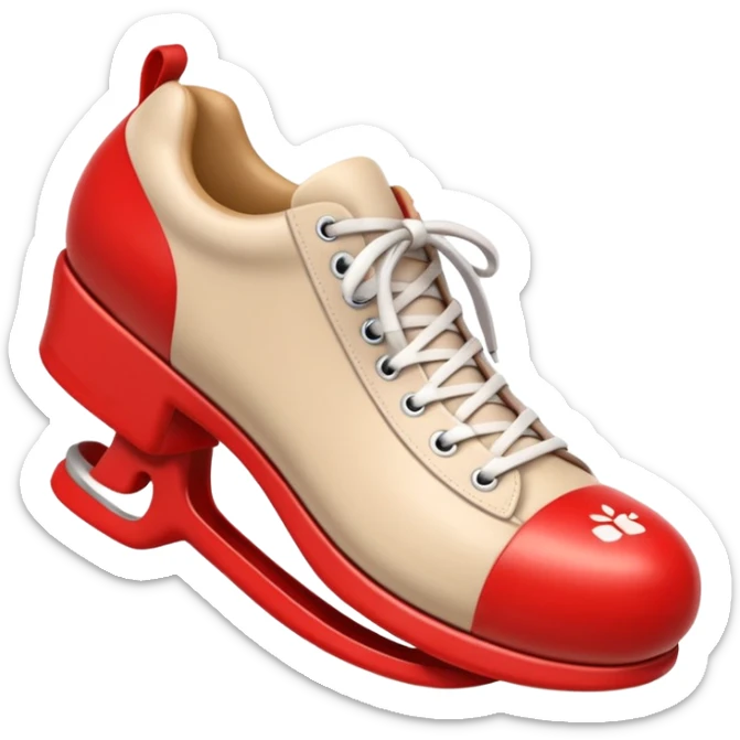 3D Apple-style emoji of a shoe with a foot inside, stepping and showing a clear shoe print below. and leg







 sticker