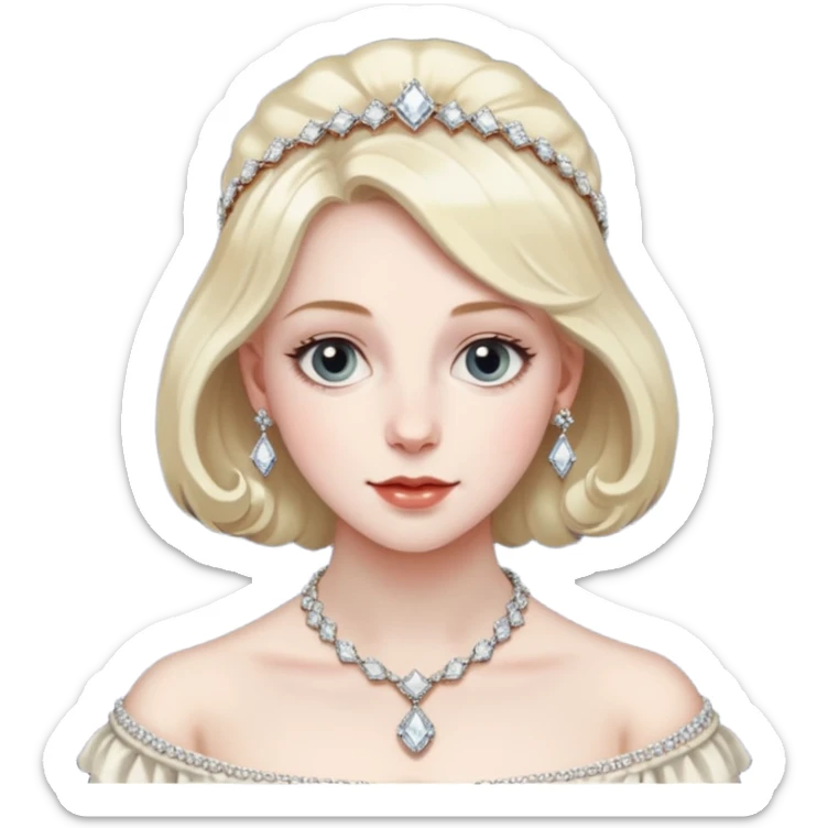 a young lady from the regency era called Frances, named the diamond of the season sticker