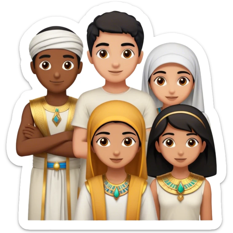 5 bestfriends, 1 south Asian girl, 1 Egyptian boy, 1 iranian girl, 1 moroccan boy , 1 black boy sticker