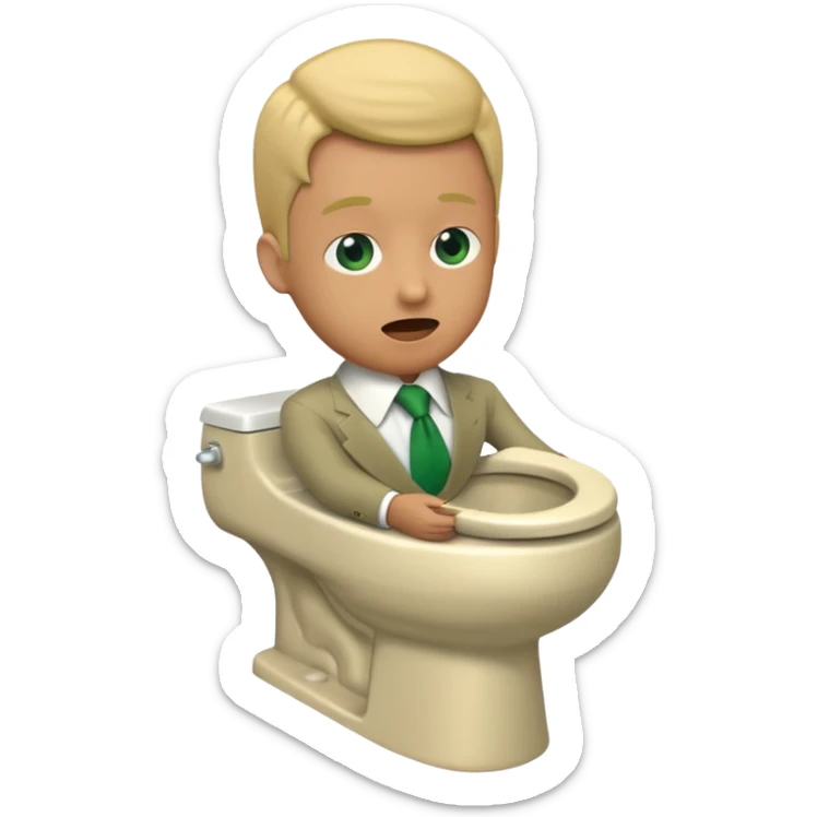 Skibidi toilet with head coming out the toilet bowl sticker