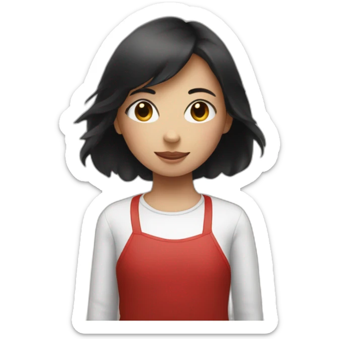 red+circle+girl sticker