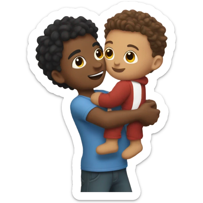 Nathan holding kayvon  sticker