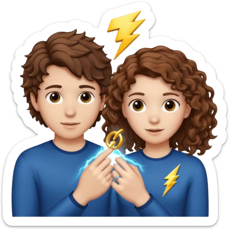 a 15 year old white girl with brown curly hair but she has lightnings in it with a brown haired white boy who gave her a promise ring sticker