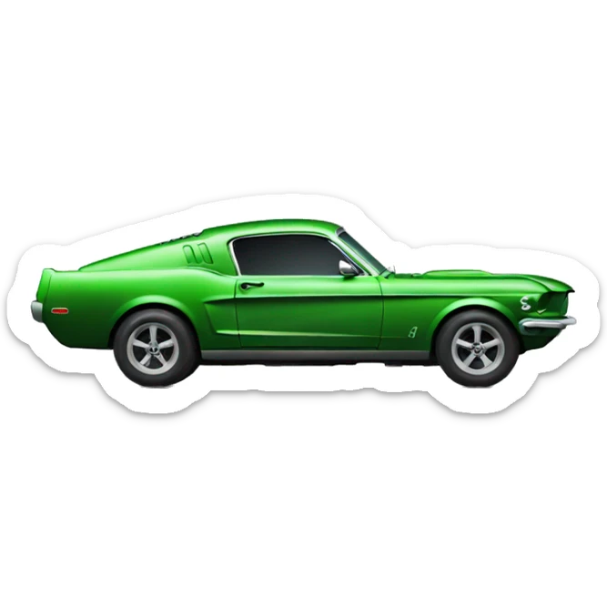 Green mustang bullet sticker