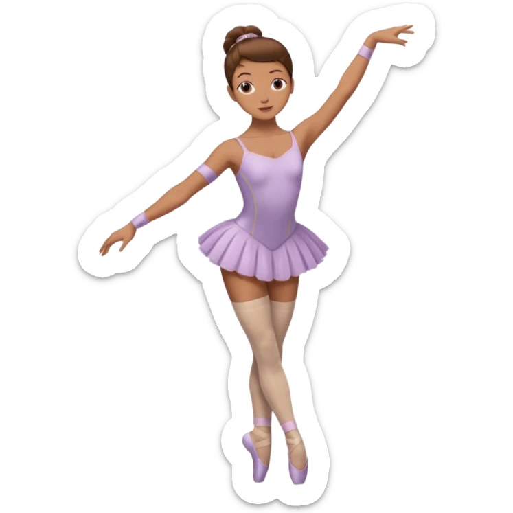 Ballet dancer in over the knee socks, leotard and brown hair sticker
