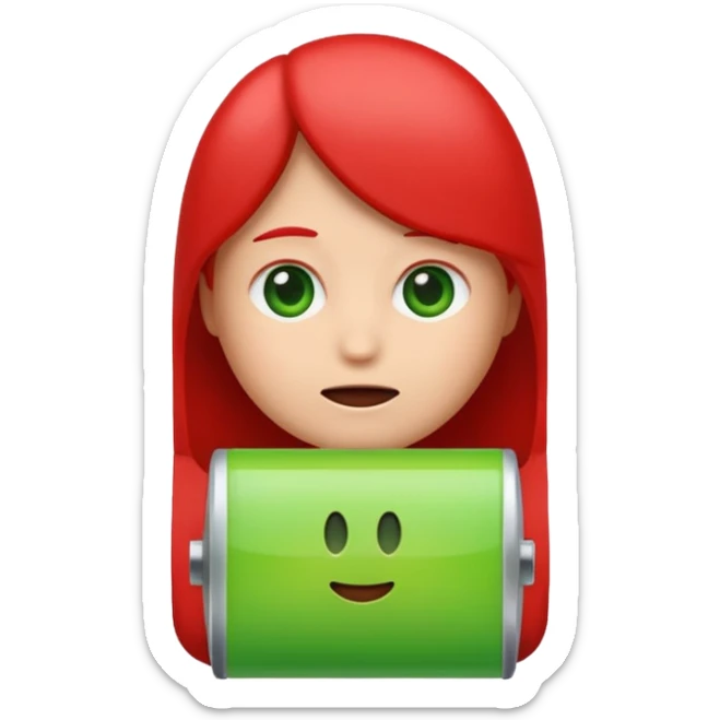 I want a emoji of low battery ang high battery, the low battery's collor is red and the high battery's color is green sticker