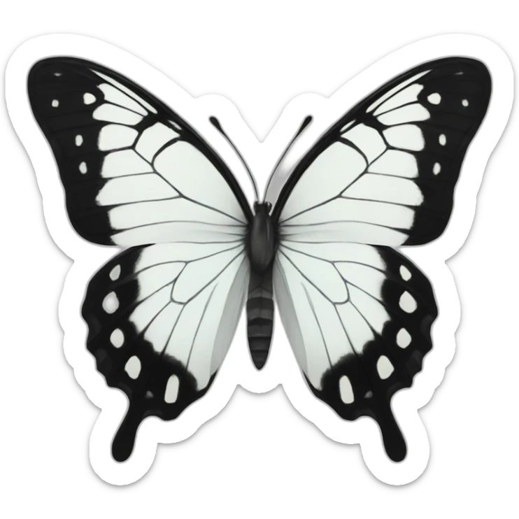 butterfly white sticker
