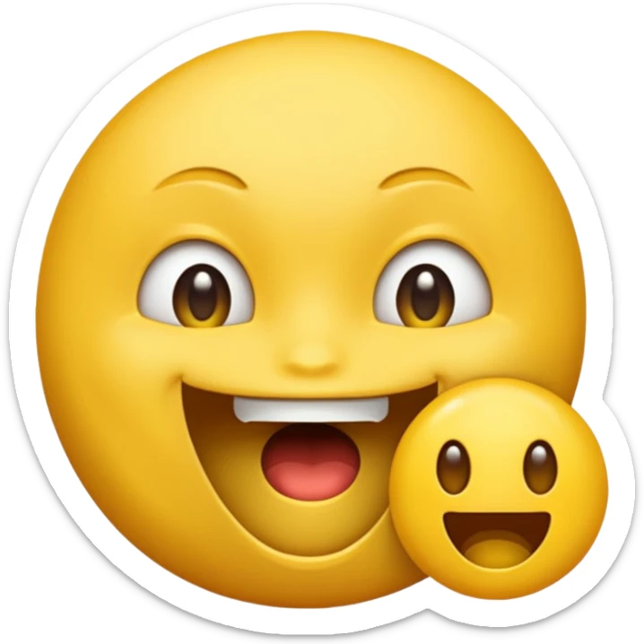 a face with a large opened mouth in emoji of whatsapp style (yellow), not humanized sticker