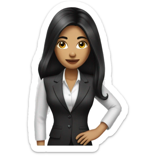 business fashion lady with long black hair sticker