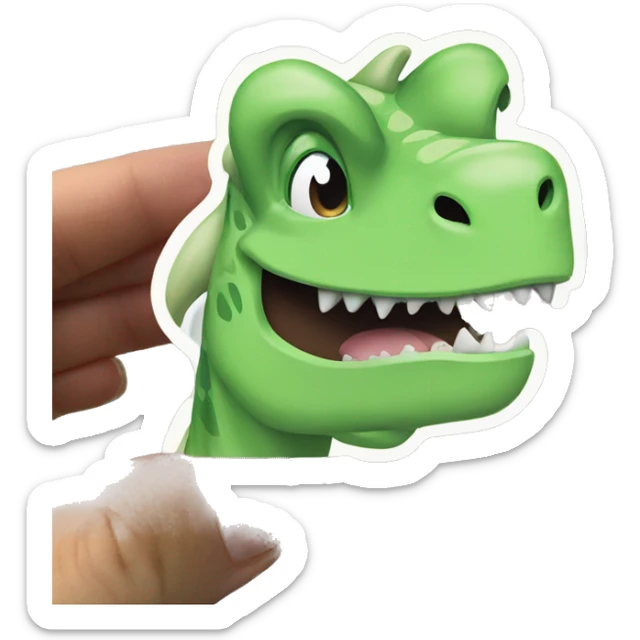 a sticker of a face of cute dinosaur in a pista green color   sticker