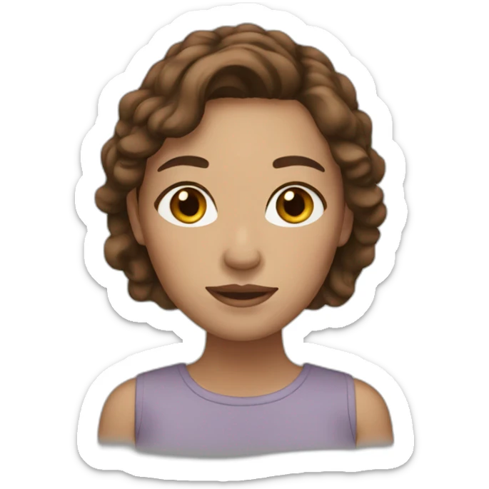 woman with brown hair and freckles sticker