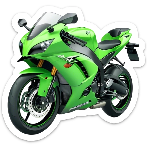 Kawasaki Ninja (Sportbike) - Kawasaki Ninja ZX-10R (Model Year: 2022) (Iconic colour: Green) sticker