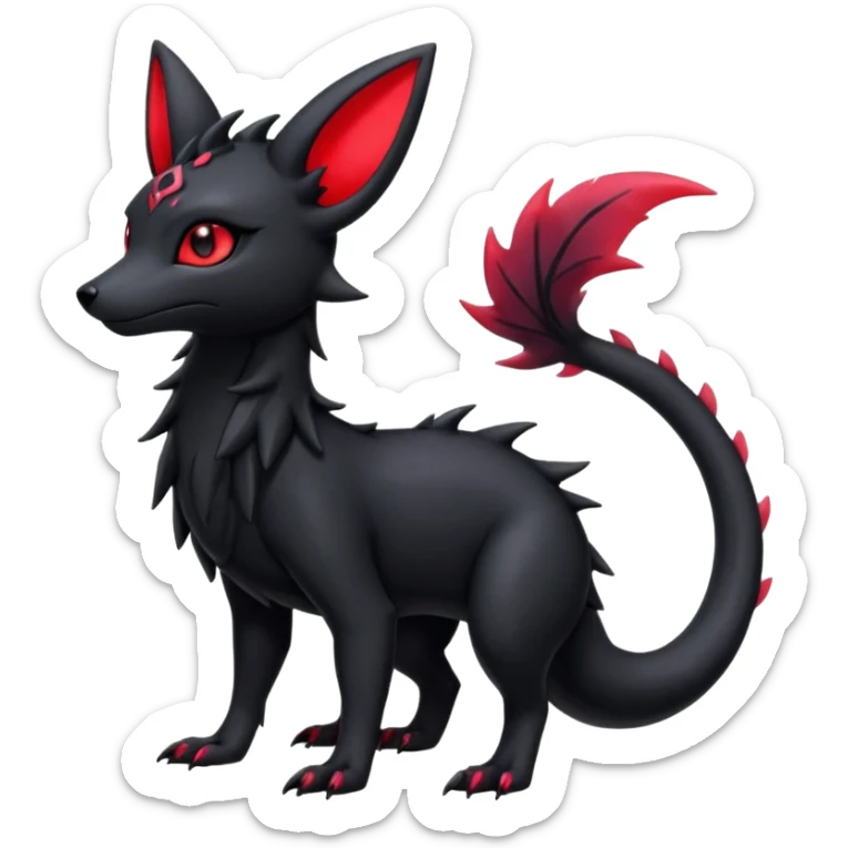 Shiny Dark Edgy Gothic Gloomy Futuristic Salandit-Umbreon-Shaymin-Delcatty-Hybrid (Full body) sticker