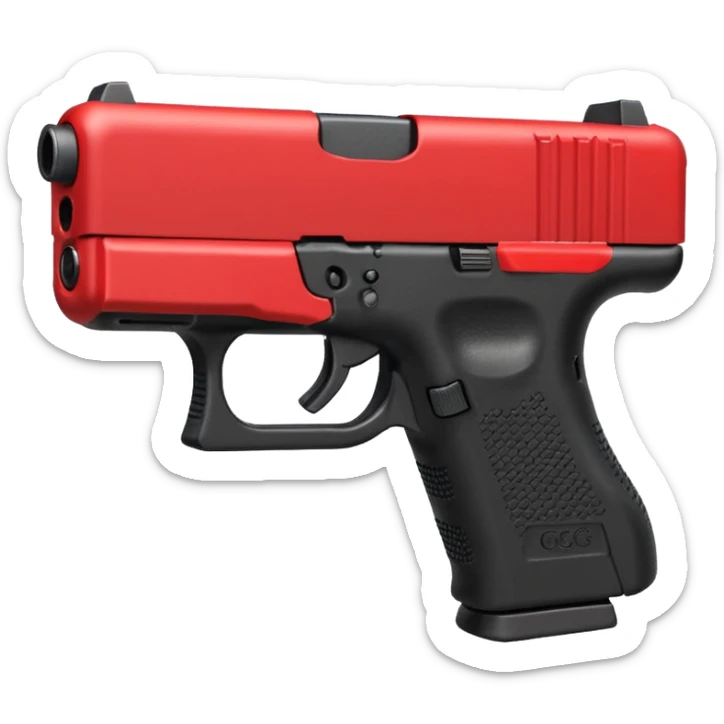 a red glock 20 with a drum mag inside of it with a red flag like people wear in real life sticker