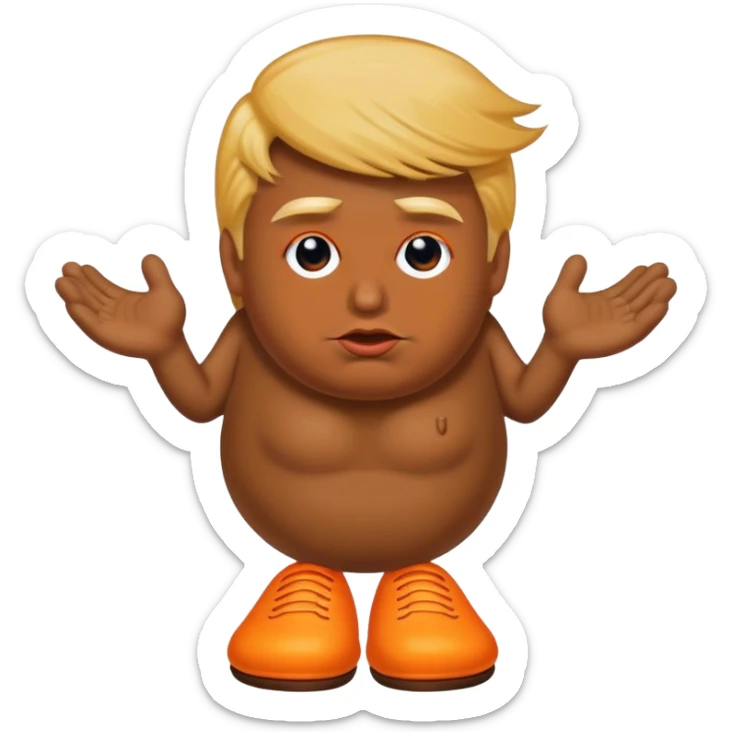 Poop with large feet colored orange with Donald Trump’s hair sticker