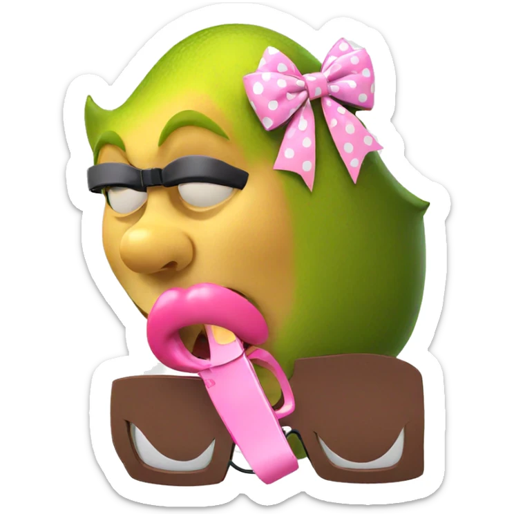 pink bow and glasses display sticker