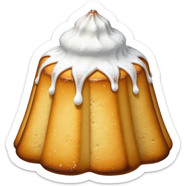 Generami l’emoji di un pandoro con lo zucchero a velo sopra. La forma del pandoro è quella standard  sticker