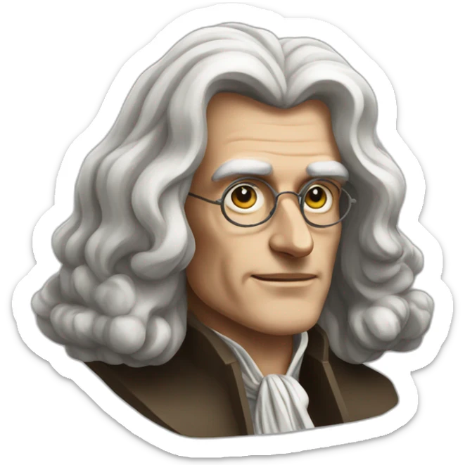 isaac newton and rocks sticker