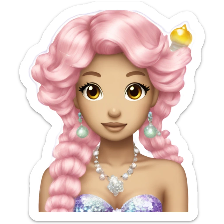 hime gyaru girl mermaid beautiful sparkly sticker