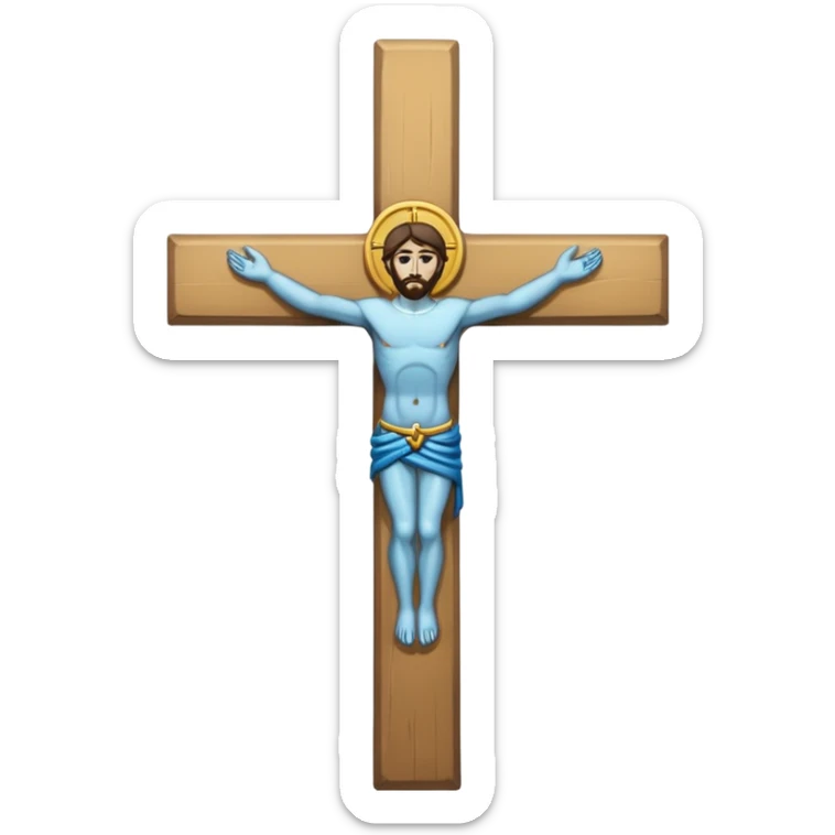 Ein christen kreuz schön verziert mit ketten in schwarz  sticker