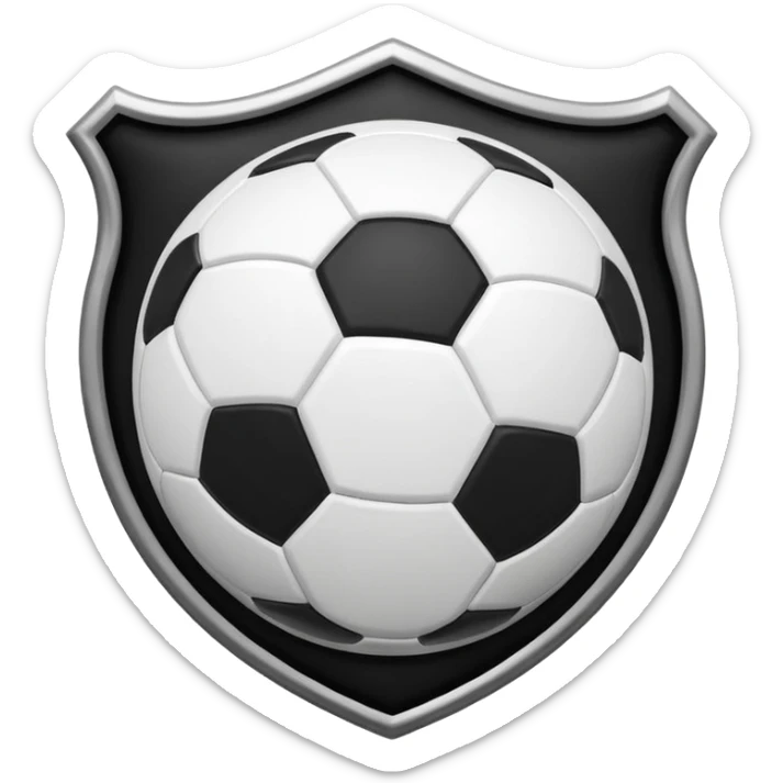Albacete fútbol escudo, negro blanco y con un balón en medio sticker