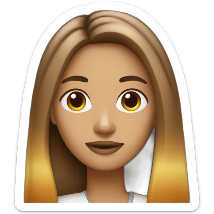 Long ombré hair woman sticker