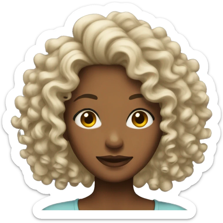 Women curly hair sticker