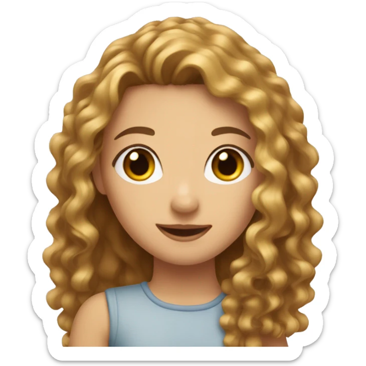 A girl with brown curly hair and a girl with blond straight hair as best friends sticker