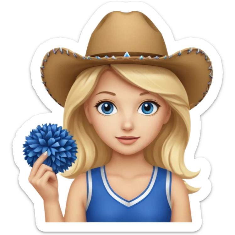 cowboys cheerleader pom pom sticker
