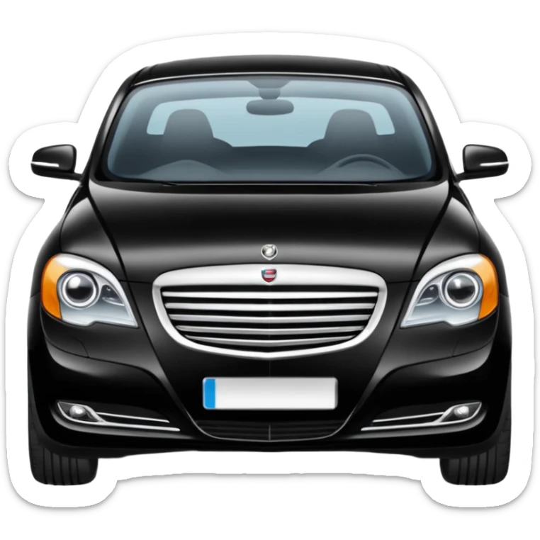 Crée-moi une voiture noire, berline, très classe La voiture  en long 2025classe S que d’un côté sticker