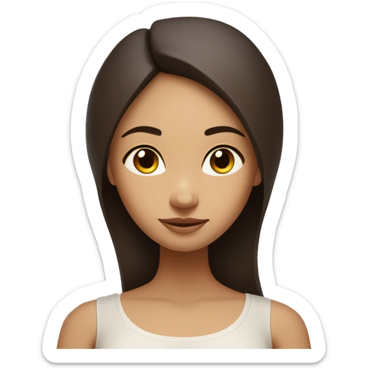 yoga girl with long and straight dark brown hair and fair skin in a meditation pose sticker