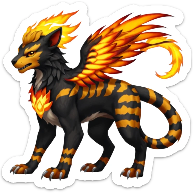 Houndoom-Tigress-Luxray-Trico-Gryphon-fusion (full body) sticker