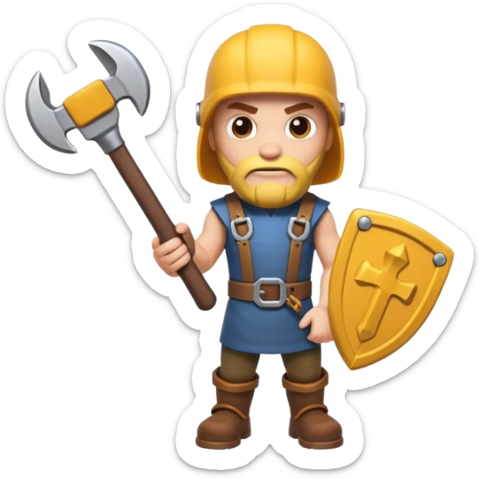 A Mechanic Wrench In A Clash Of Clans and medival Aesthetic sticker