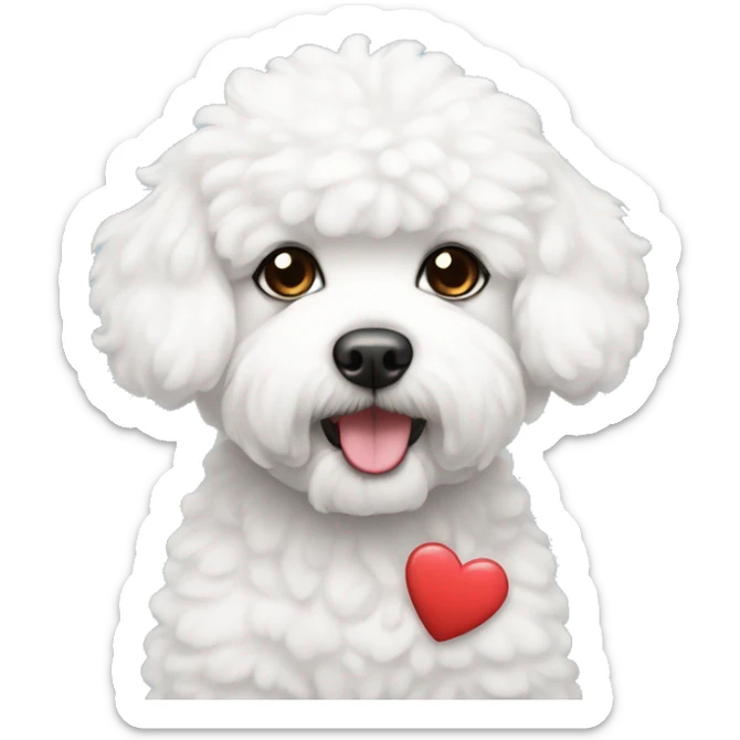 Bichon con corazones  sticker