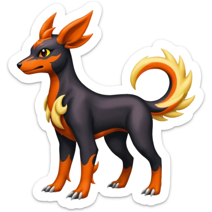 
Canine-Houndoom-Amaura-Salandit-Noibat-Flareon-Fakémon-fusion (full body) sticker