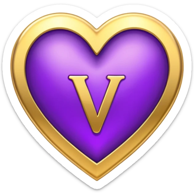 The gold Letter “V” inside a Purple Heart sticker