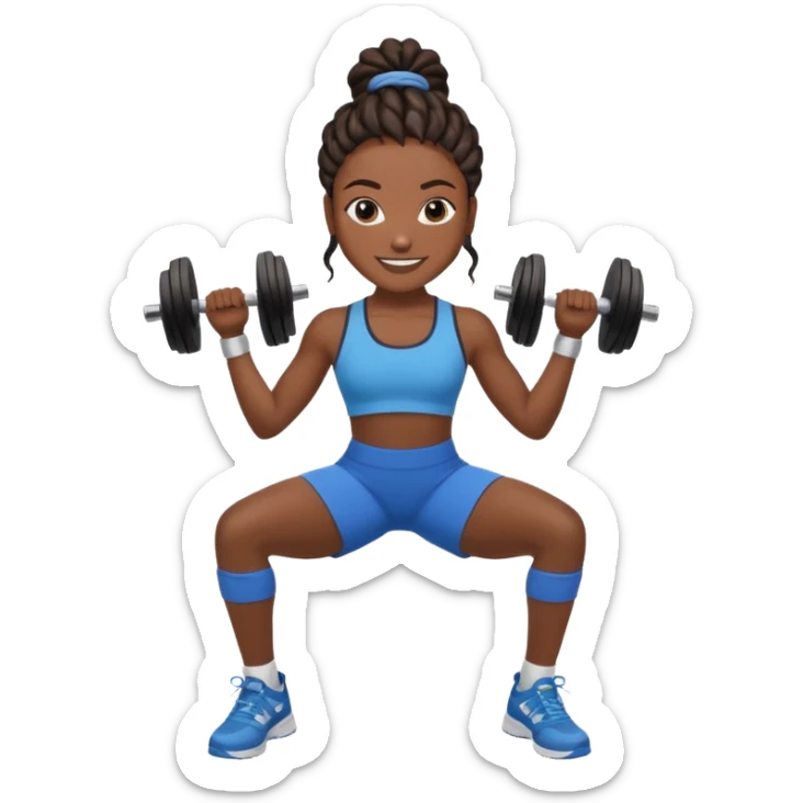 Create an emoji of rey. he has dreadlocks, african american, he's an athlete handsome with a million dollar smile. he's also a strength coach who values performance training. Make him darkskin, with 2 strand twist hairsyle  sticker