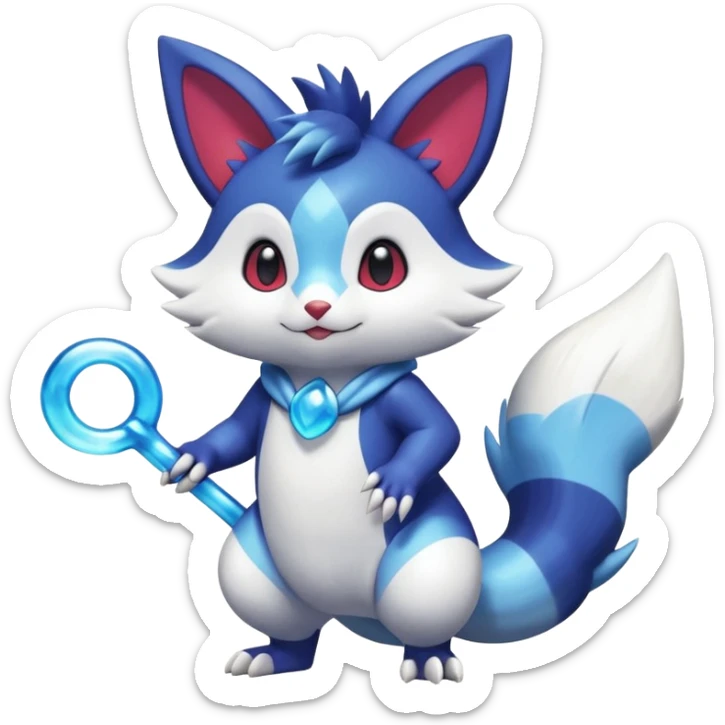 Shiny Exotic Colorful Gradients Furret-Meowstic-Zangoose-Hybrid (Full body) sticker