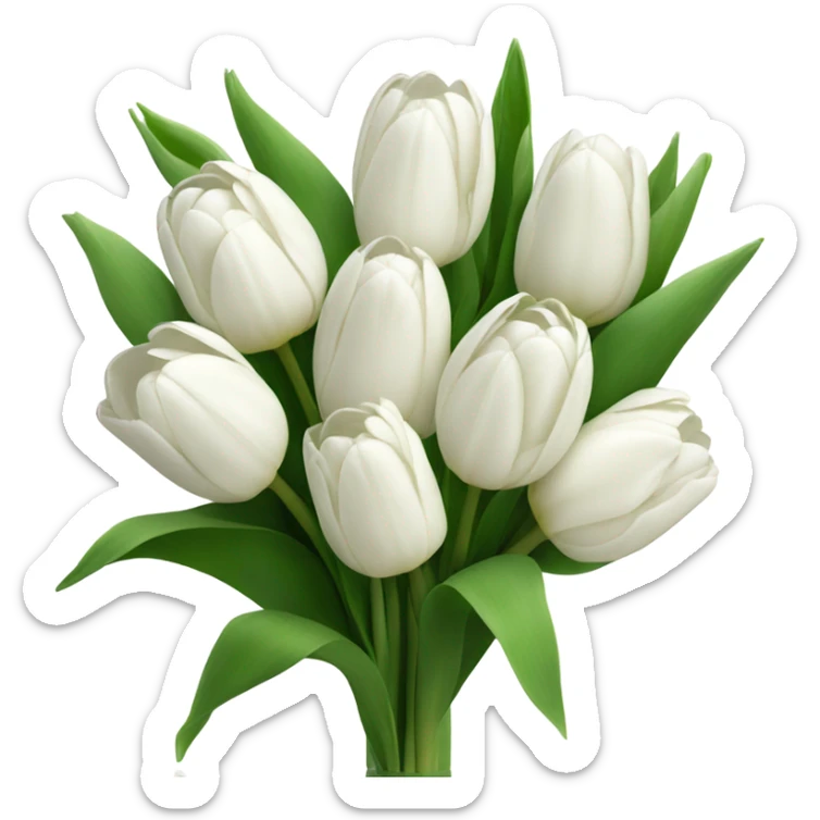 white tulip bouquet  sticker