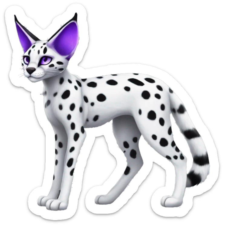 Epic Edgy Black Purple White ethereal Serval-Fionbri-Vernid full body sticker