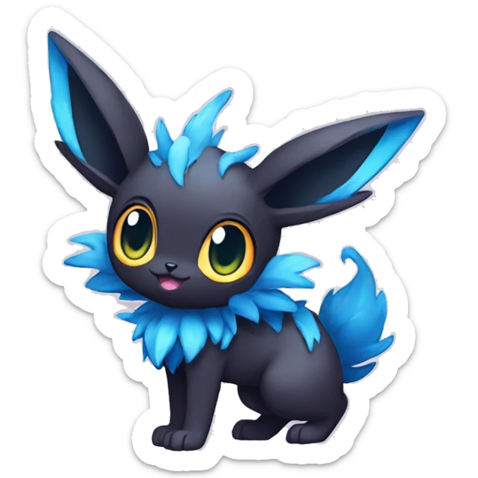 Colorful Dark Kawaii Eeveelution-Cute-Pokémon-fusion full body sticker