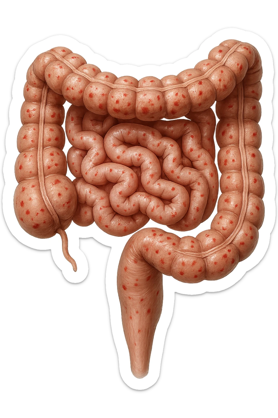 intestino umano anatomico CON RED SPOT SPARSI
IPERREALISTICO 4K sticker