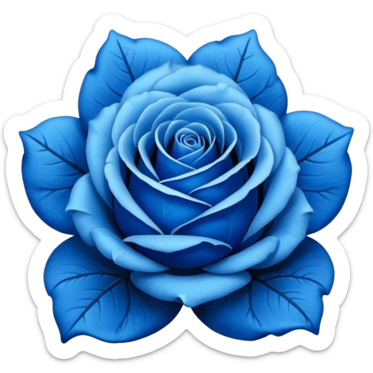 Rose emoji but make it blue instead of red and have it exactly like the original one sticker