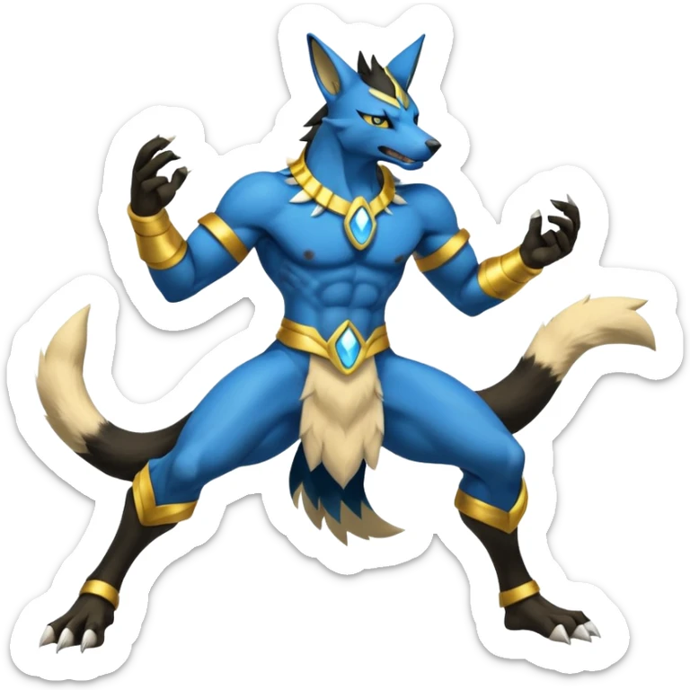 Electrike-Anubis-Lucario-Zeraora-fusion (full body) sticker