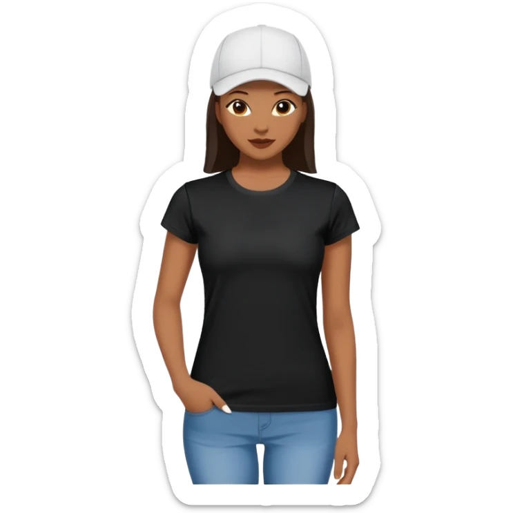 black women's t-shirt with round neck and short cap sleeves, fitted feminine cut, only the garment, isolated on white background, no model sticker